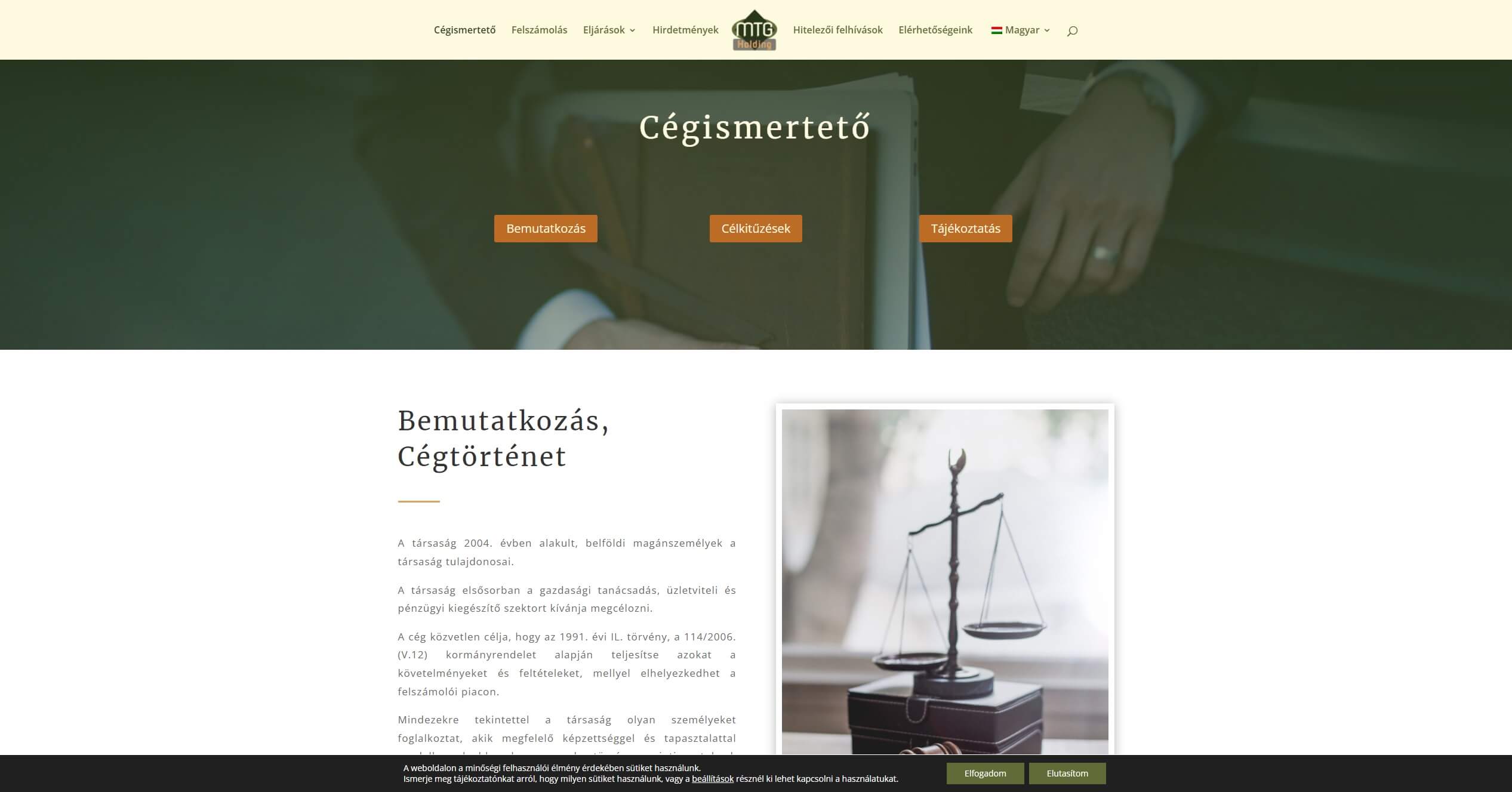 Új weboldal - mtgholding.hu felújítás, korszerűsítés