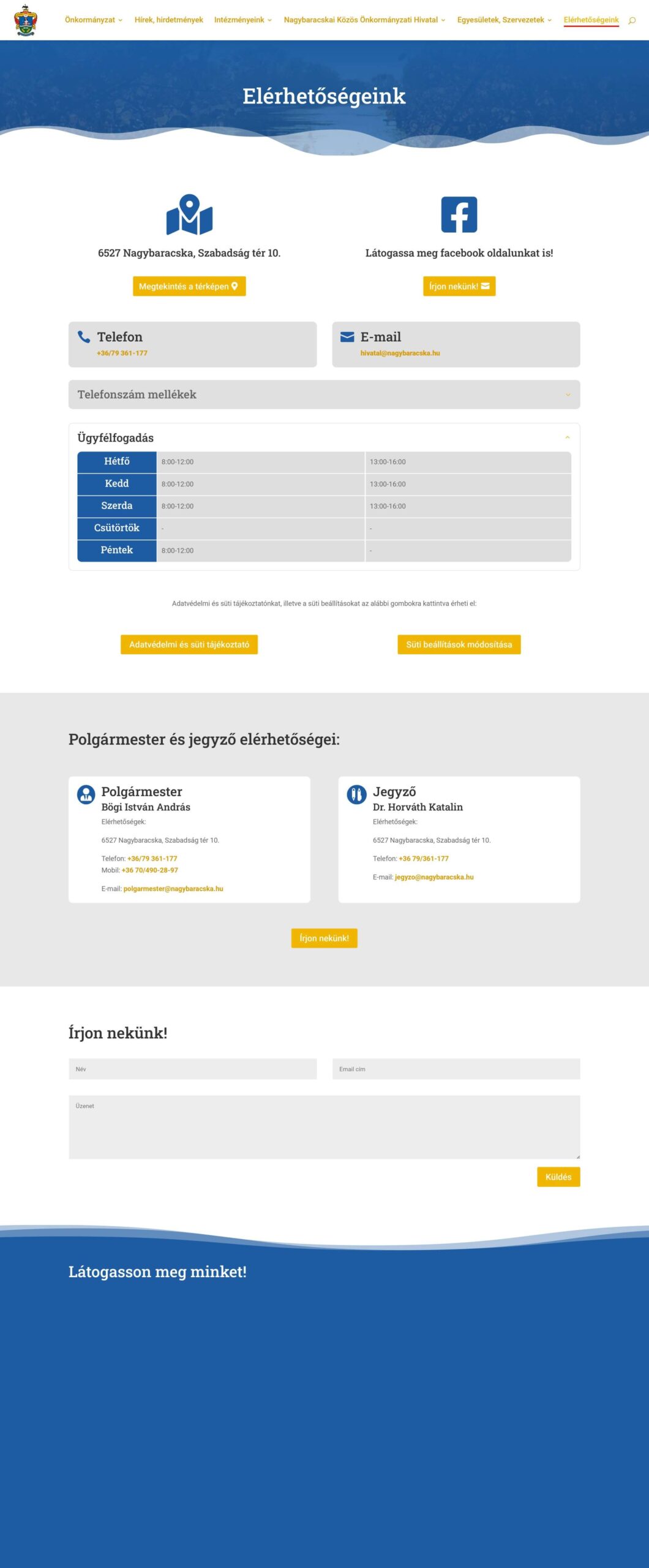 Nagybaracska.hu weboldal felújítás