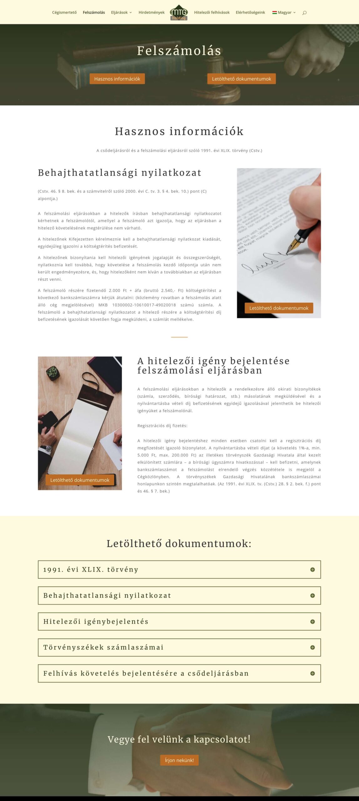 mtgholding.hu - weboldal felújítás