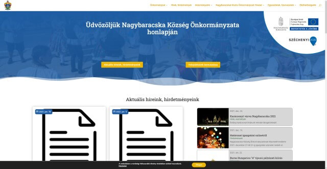 Új weboldal - nagybaracska.hu felújítás, korszerűsítés
